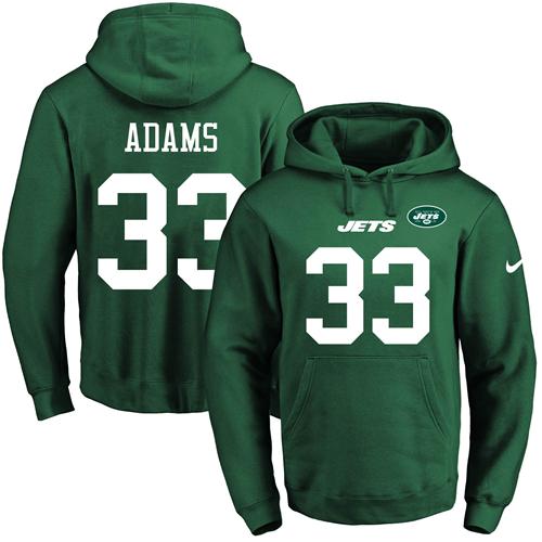Nike Jets #33 Jamal Adams Green Name & Number Pullover NFL Hoodie